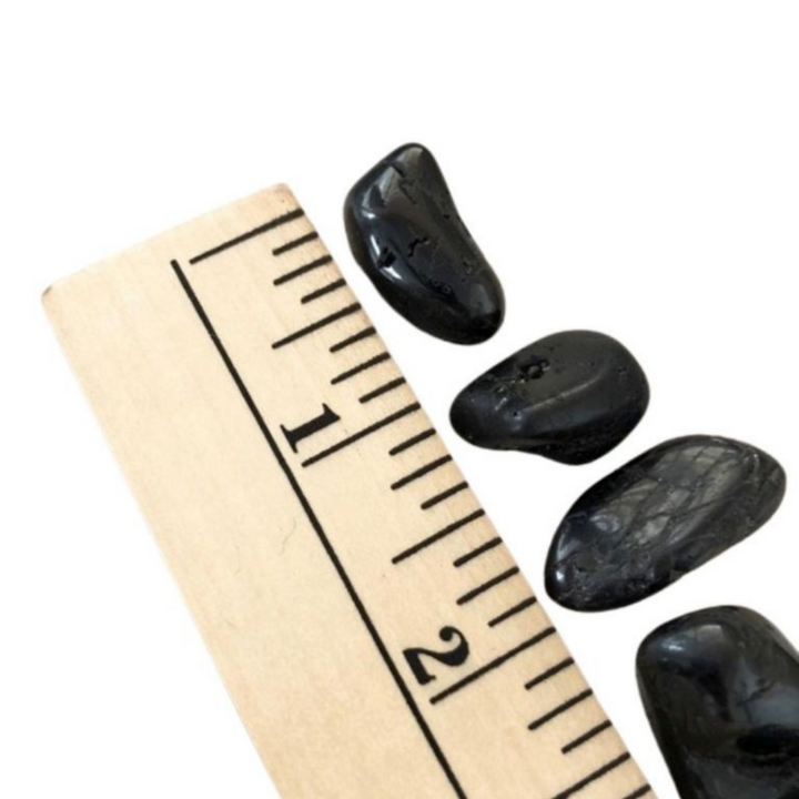 BLACK TOURMALINE TUMBLED POCKET STONE-Luck Strings