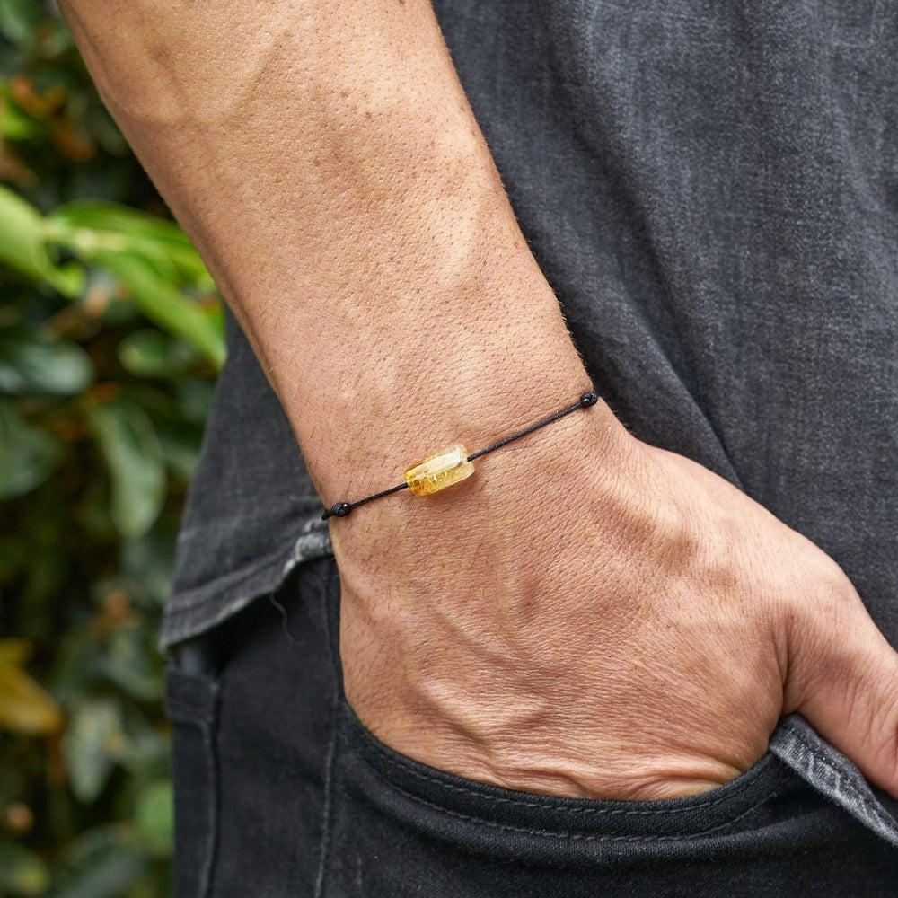 CITRINE TUBE BRACELET-Luck Strings