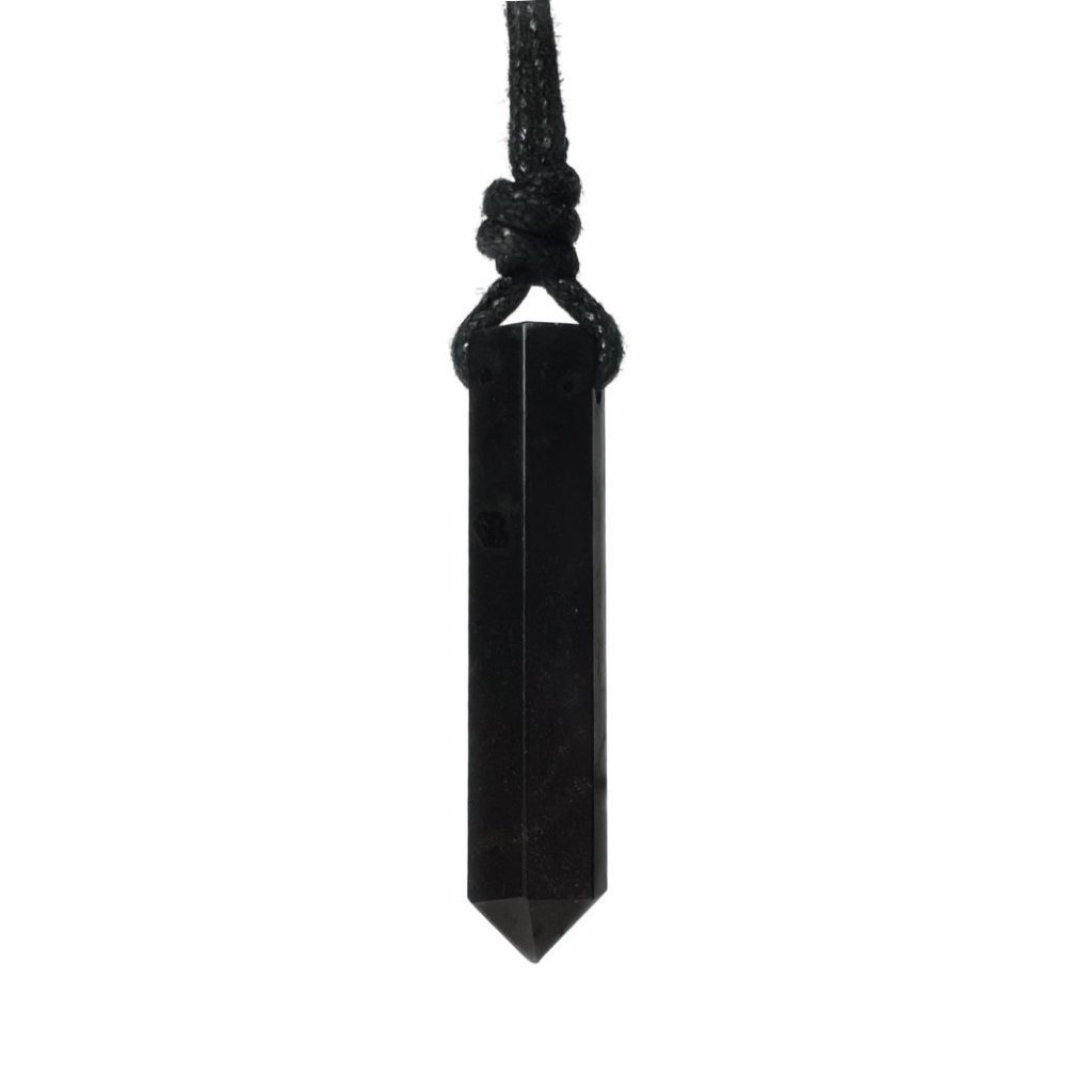 Black tourmaline point necklace