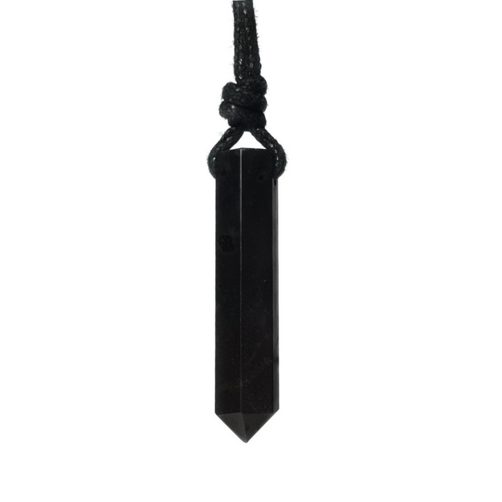 Black tourmaline point necklace